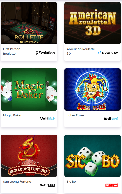 Madnix Casino Table games